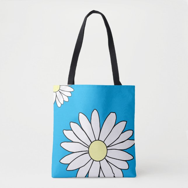 Schultertasche - Summer Daisy Blue (Vorderseite)