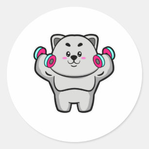 Schultertraining mit Dumbells Runder Aufkleber