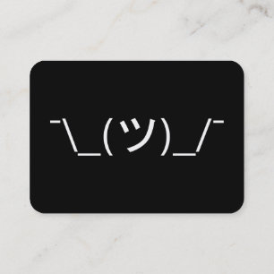 Schulterzucken-Emoticon ¯\_(ツ)_/¯ Japanisches Kaom Visitenkarte