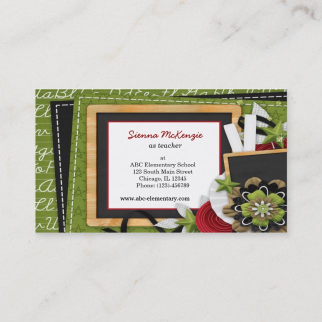 Schulthema Visitenkarte (Vorderseite)