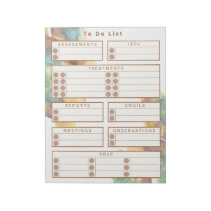Schultherapeut für Notepad - Aquarellfarben Notizblock