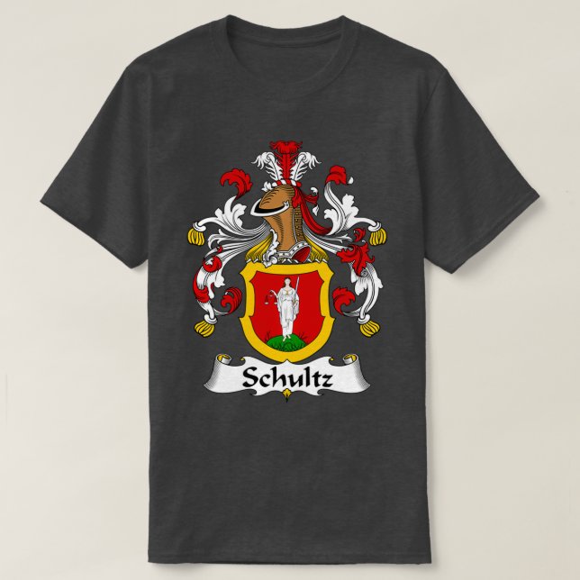Schultz Coat of Arms Familienwappen T-Shirt (Design vorne)
