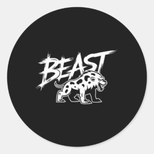 Schulung zur Bodybuilding von Beast Gym Fitness Runder Aufkleber