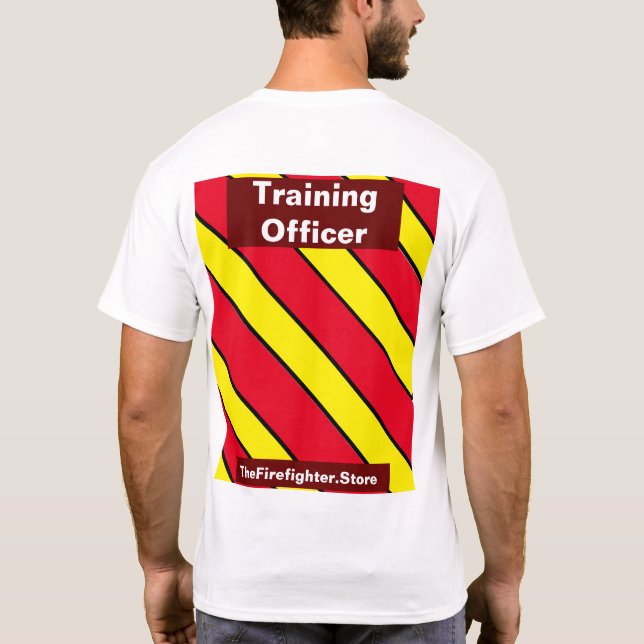 Schulungsbeauftragter Flammen Roter/Gelber T - Shi T-Shirt (Rückseite)