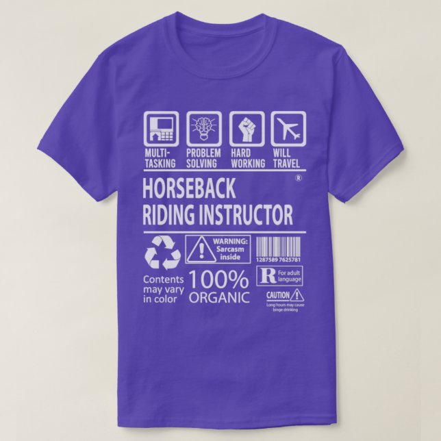 Schulungsleiter für Pferdereiten - MultiTasking ze T-Shirt (Design vorne)