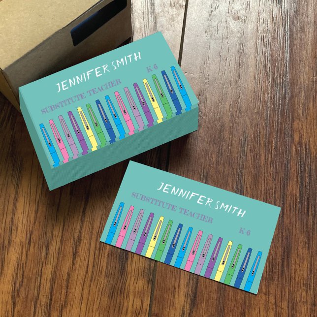 Schulunterricht - Ersatzlehrer-Visitenkarte Visitenkarte (Von Creator hochgeladen)