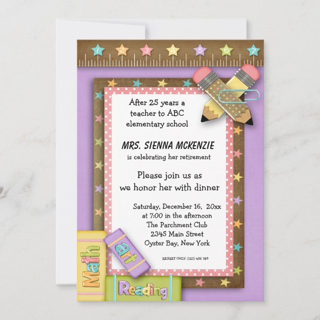 Schulveranstaltung Einladung (Vorderseite)