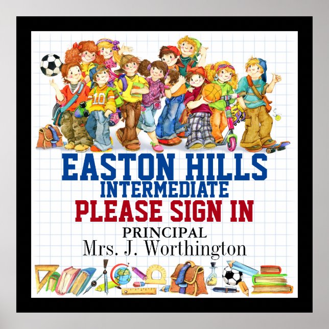 Schulverwaltung und Lehrerposter Poster (Vorne)