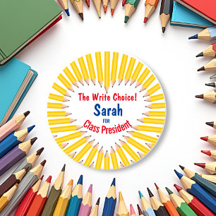 Schulwahlen schreiben Wahlkreiszeichen: Runder Aufkleber