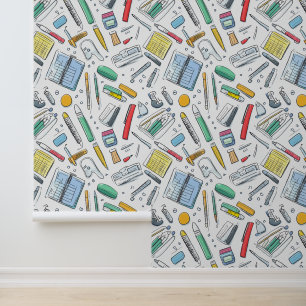 Schulwanddekor mit Bleistift-Parker-Notebook Tapete