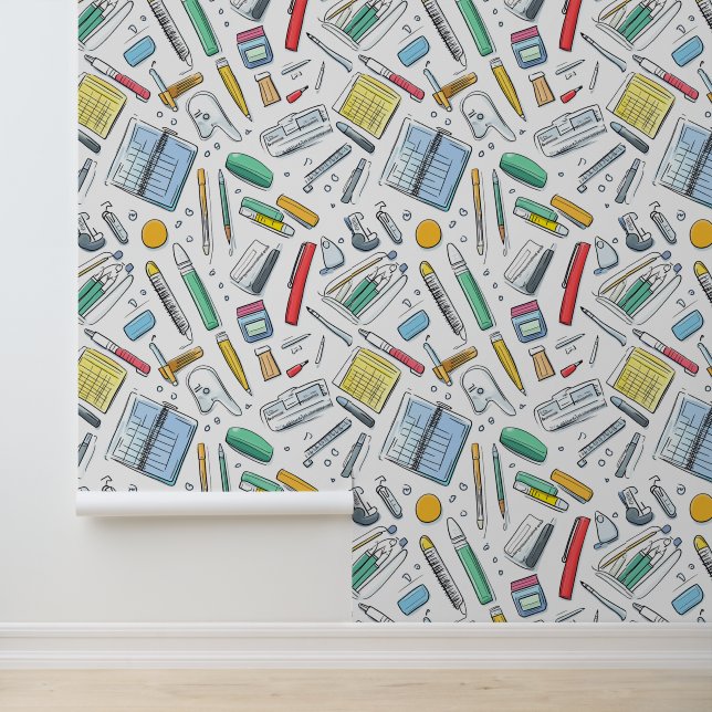 Schulwanddekor mit Bleistift-Parker-Notebook Tapete (Anwendung)