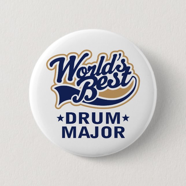 Schulweltbester Tambourmajor Geschenk Button (Vorderseite)