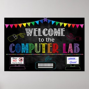 Schulzeichen für Computer-Labrador Poster