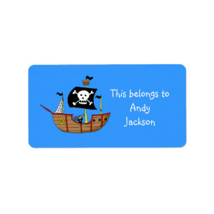 Schulzeichen ( Piratenschiff ) Adressaufkleber