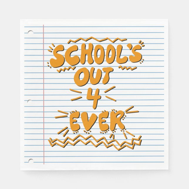 Schulzeit ade! Lose-Blatt-Papier Serviette (Vorderseite)
