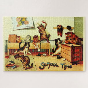 Schulzeit Katzen Louis Wain Puzzle