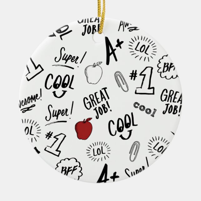 Schulzeit Keramik Ornament (Vorne)