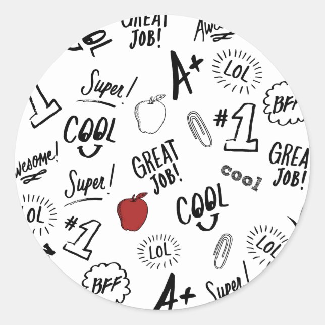 Schulzeit Runder Aufkleber (Vorderseite)