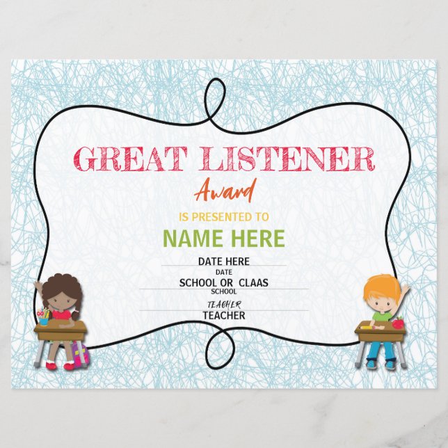 Schulzeugnis (Vorderseite)