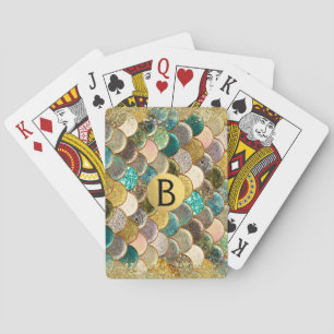 Schuppen der Meerjungfrau Mehrfarbig Glitter Glam  Spielkarten