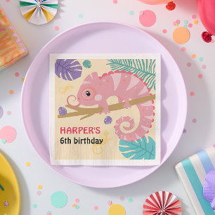 Schuppen und Schwänze Girl's Reptile Geburtstag Serviette