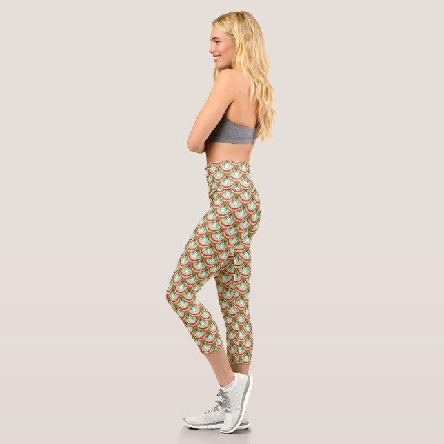 Schuppensskala Hoch waisted Capri Leggings (Links)