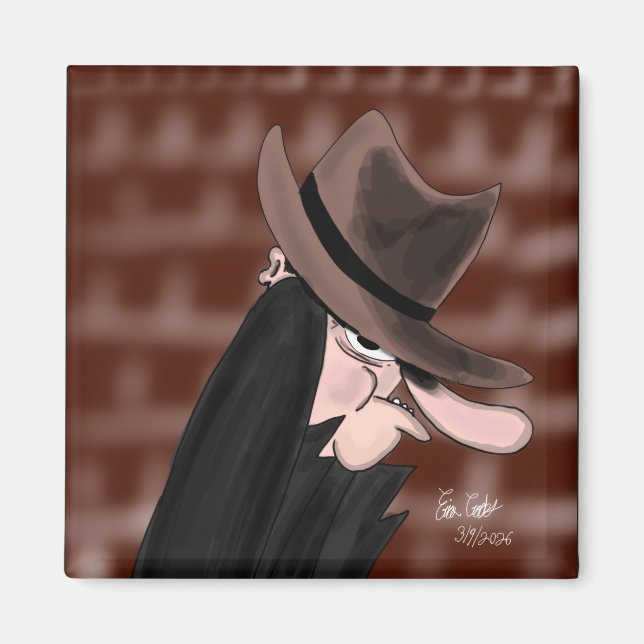 Schurke Cartoonfigur Magnet (Vorne)
