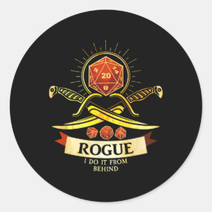Schurke Fantasy Gamer Rpg Cl Runder Aufkleber