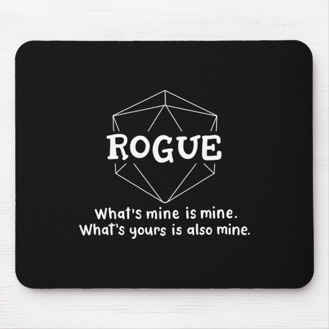 Schurke Lustiger Charakter Witz Rollenspiele Rpg G Mousepad (Vorne)