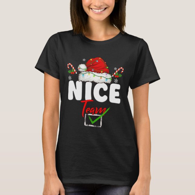 Schurken oder Nice Team passende Weihnachtspyjama  T-Shirt (Vorderseite)