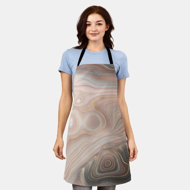 Schürze aus rosa und rotem Marmor (Getragen)