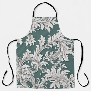 Schürze Damask Schwarz-weiß Smokey Aqua