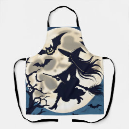 Schürze der Küche, Halloween Vollmond-Hexe