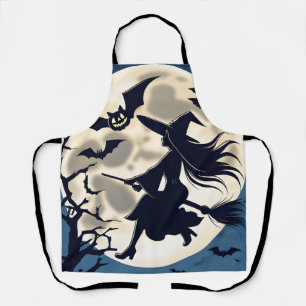 Schürze der Küche, Halloween Vollmond-Hexe