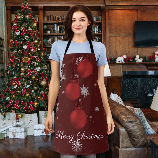 Schürze der Weihnachtsschmuck (Red Christmas Ornaments Apron)
