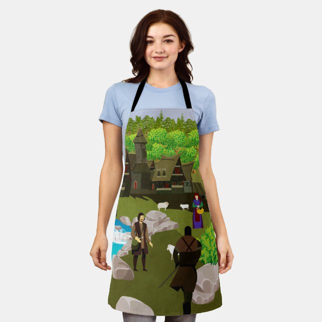 Schürze des mittelalterlichen Dorfes (Getragen)