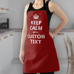 Schürze für benutzerdefinierte Angebotsvorlagen be<br><div class="desc">Machen Sie mit unserer leicht zu bedienenden Schürze-Vorlage Ihr individuelles Angebot "Keep Calm and Carry On". Stich 'personalize',  um den Text zu einem beliebigen Satz zu bearbeiten. Stich 'Weitere Anpassung',  um die Farbe von Krone und Schriftart anzupassen.</div>
