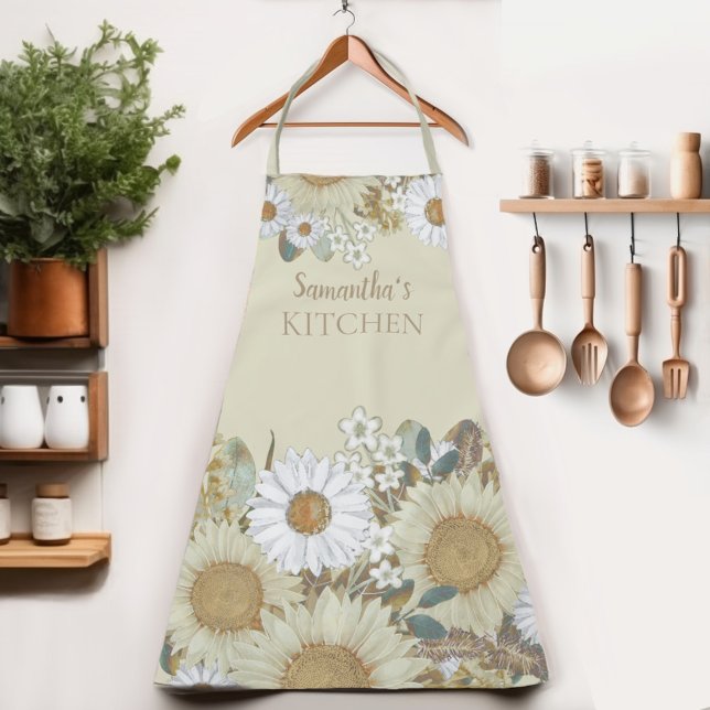 Schürze für den Namen von Frauen in Ländern (Indulge in the elegant sunflower charm of our Womens apron.  Cook in style and let your name shine!)