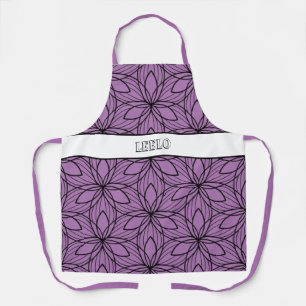 Schürze für geometrische Schwarz- und Lila Kunst
