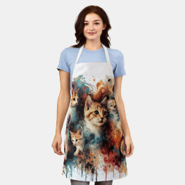 Schürze für Katzenliebhaber - künstlerische Paint 