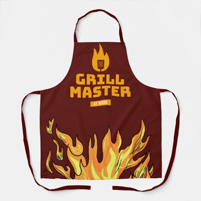 Schürze Grillmeister bei der Arbeit (Vorderseite)
