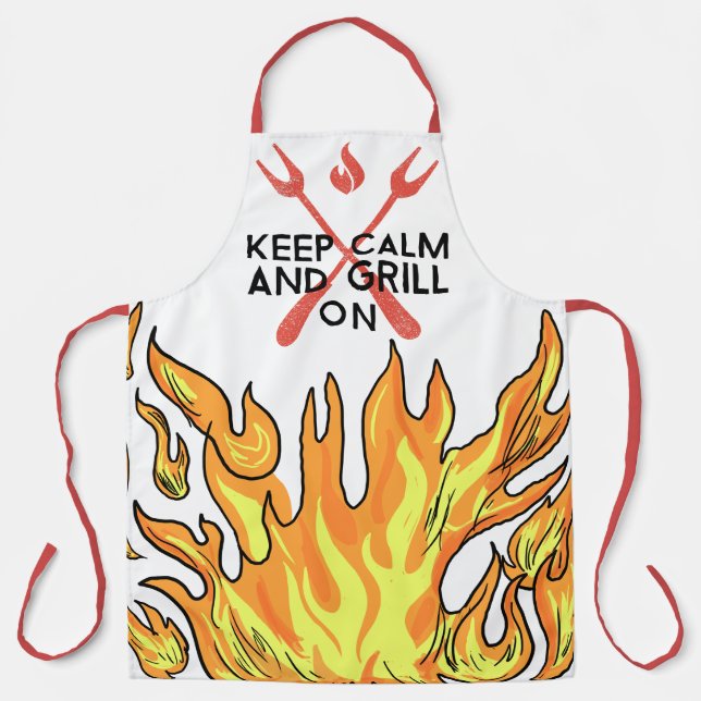 Schürze Keep Calm And Grill On (Vorderseite)