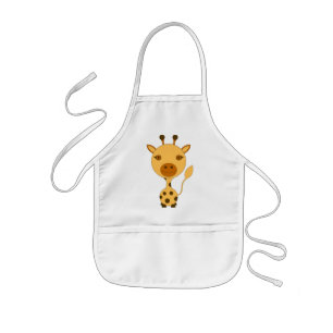 Schürze Kind Schule Malerei orangee Giraffe