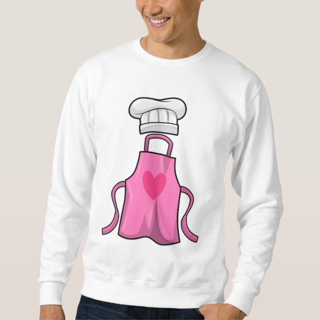 Schürze kochen und Kochmütze mit Herz Sweatshirt (Vorderseite)