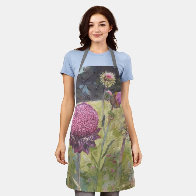 Schürze lila wild lebende Blume (Getragen)