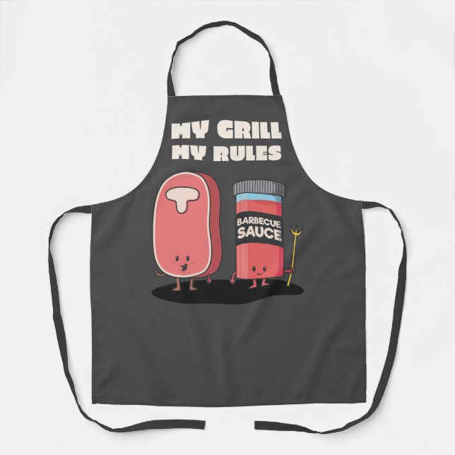 Schürze Mein Grill Meine Regeln (Vorderseite)