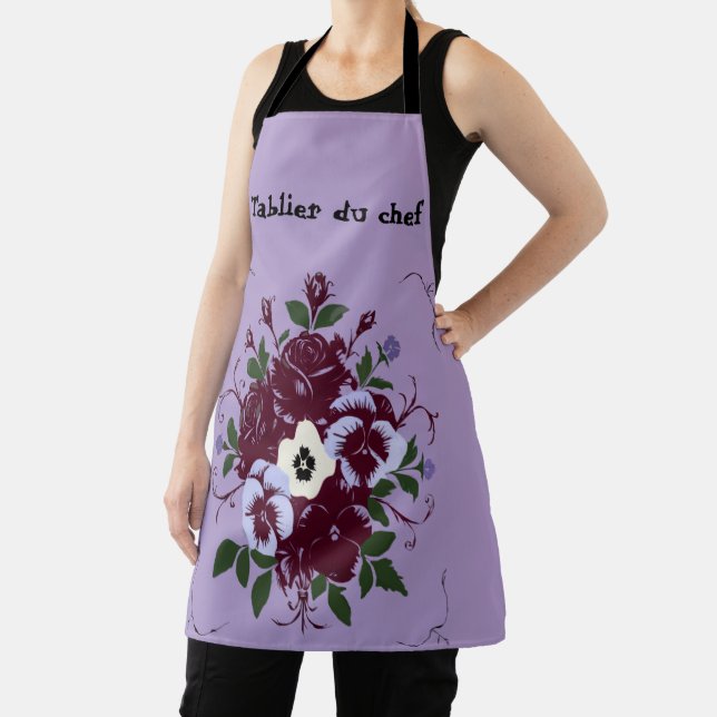 Schürze mit Aufdruck Violetter Blumenstrauß (InSitu)