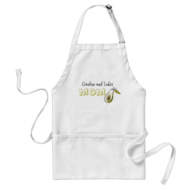 Schürze mit Avocado und der Aufschrift "Mama". (Vorne)