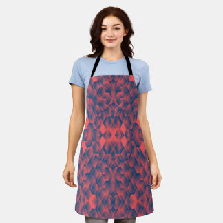 Schürze mit blau-rotem geometrischen Muster