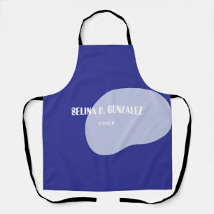Schürze mit blauem kühl-neutralem Design